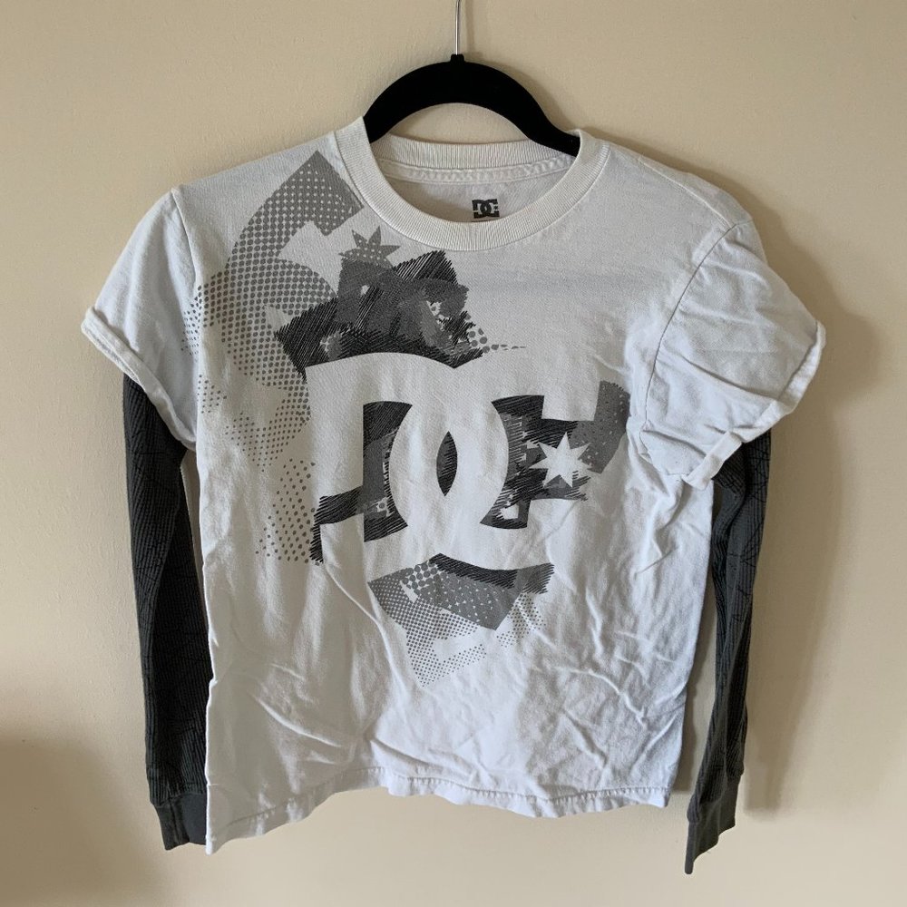 DC Male White/Black Long Sleeve S